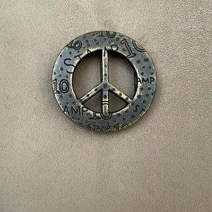 Brass peace ☮️ belt buckle